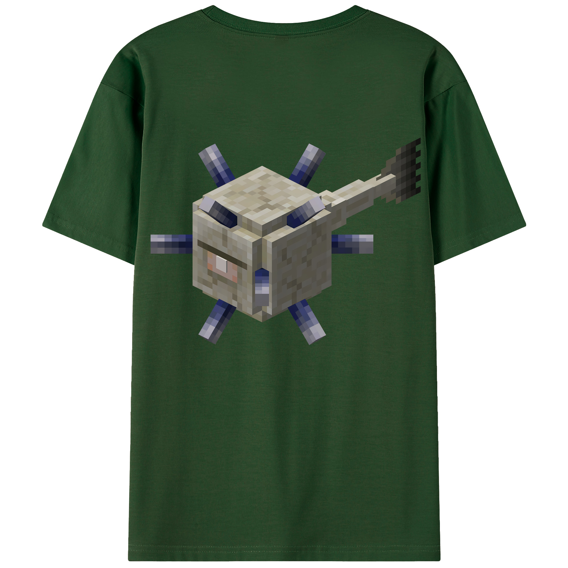 （画像用） マインクラフト ブロックの世界 Minecraft MC Block world 綿100％半袖Tシャツ（背面プリント）